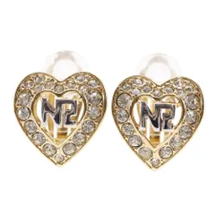 【NINA RICCI】ニナリッチ ハートロゴ 金メッキ×ラインストーン レディース 6.0g イヤリング