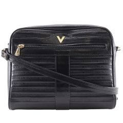 Valentino V ミニボスン ハンドバッグ 総ロゴ ゴールド金具 ブラック 