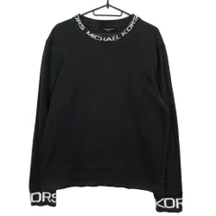 MICHAEL KORS マイケルコース ロゴ リブ  スウェット Tシャツ 長袖 クルーネック L ブラック メンズ レディース 【中古】のサムネイル
