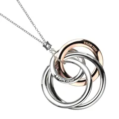 【TIFFANY&Co.】ティファニー 1837インターロッキング 4サークル シルバー925×ルベドメタル レディース 13g ネックレス