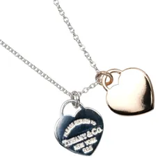 【TIFFANY&Co.】ティファニー リターントゥ ティファニー ダブルミニハートタグ シルバー925×K18ピンクゴールド レディース 3.16g ネックレス