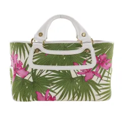 【CELINE】セリーヌ ブギーバッグ ボタニカル柄 キャンバス 白 レディース ハンドバッグ