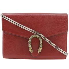【GUCCI】グッチ ディオニュソス ショルダー 401231 カーフ 赤 レディース チェーンウォレット