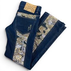 極美品】【希少】岡山 児島産デニムパンツ キティちゃんコラボ 和柄
