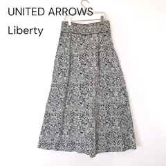 美品 UNITED ARROWS リバティ 花柄 ロングスカート ブラック