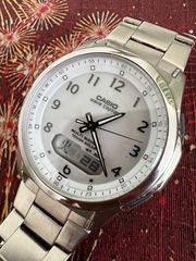 完売未使用CASIOAQ230アナデジ 腕時計 ネイビー メッシュバンド - メルカリ