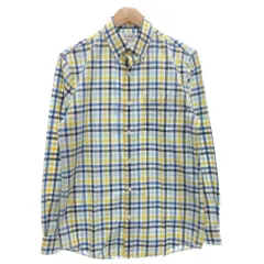 エルエルビーン L.L.BEAN ボタンダウンシャツ 長袖 カジュアル チェック S 青 ブルー 黄 イエロー /GV