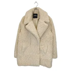 ZARA ザラ フェイクファー テディベア コート 4391/855/251 S オフホワイト レディース