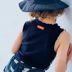 【ラスト1点/120㎝】p.premier イロチ買いしたいバリエーションメロウタンク ブラック 子供服 タンクトップ P310026のサムネイル