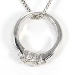 K18WG ネックレス ダイヤモンド 0.07ct 総重量約2.3g 約45cm ジュエリー