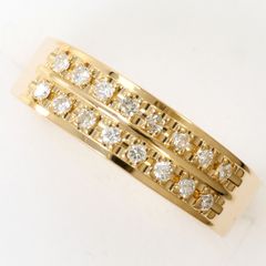 161】 K18 天然ダイヤモンド 0.50ct 2連 透かし 11.5〜12号 - メルカリ
