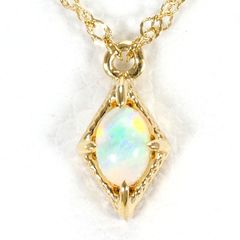 K18 オパール ネックレス 0.5ct YG 刻印有 18金 一粒 - メルカリ