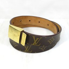 LOUIS VUITTONレザーベルトオーストリッチゴールド金具ヴィンテージ