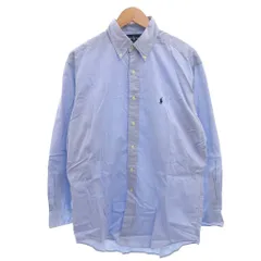 ラルフローレン RALPH LAUREN CLASSIC FIT オックスフォードシャツ BD 長袖 ロゴ ボタンダウン 15.5 青 ブルー /FF