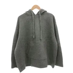 ザラ ZARA 美品 ZARA オーバーサイズ ニット スウェット シャツ パーカー ウール混 XS-S グレー /MG