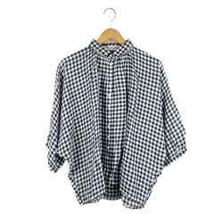 BROCANTE　ブロカント　36-268L　フレンチリネングランシャツ　ブラウス　サイズ2　ギンガムチェック柄　ブラック/ホワイトのサムネイル
