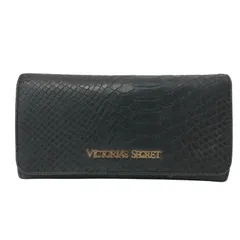 VICTORIA'S SECRET ヴィクトリアシークレット 長財布 レザー チャコールグレー【中古】レディースのサムネイル