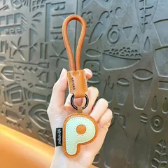 【P】アルファベット キーホルダー イニシャル A?Z 26個から選択可　バッグチャーム レザー