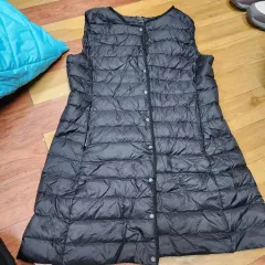 most mom ブラック 軽量ロングダウンベストxxl