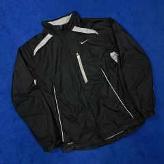 90s NIKE ナイキ ナイロン ハーフジップ アノラック メッシュ 黒