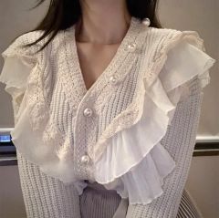 Nile Perch 長袖 カーディガン リボン フリルです(^^)♡ - メルカリ