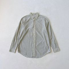マーガレットハウエル リネン100 ギンガムチェック シャツ グレー M 美