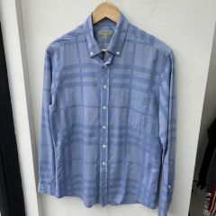 ほぼ新品】Burberry Brit 青系チェック長袖シャツ - メルカリ