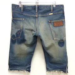 希少☆AKM×Wrangler サイドライン カットオフ デニム ショーツ ラングラー コラボ ハーフパンツ 別注 日本製 メンズ S1119のサムネイル
