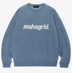 マハグリッド BASIC LOGO KNIT SWEATER BLUEのサムネイル