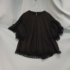 CRESCENT DUO 黒 カーディガン 裾レース M クレッシェント - メルカリ