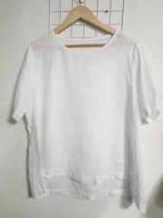 pois blouse tee white ポワ - メルカリ