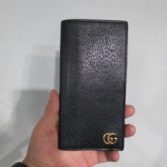 幸*✨様 GUCCI GGマーモント 長財布 436023 ブラック 本革 - メルカリ