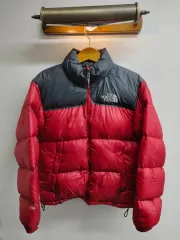 S) THE NORTH FACE ザノースフェイス 700 ヌプシ Nuptse(ヌプシ) ダウン レッド/グレー 出品のサムネイル