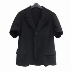 90S 夏物◇YohjiYamamoto FEMME コットンビークドラペル 半袖 ギャザージャケット ヨウジヤマモトファム ブラック 日本製 レディースのサムネイル