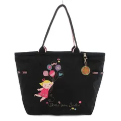 レスポートサック LesportSAC イッツアスモールワールド トートバッグ 手提げ ガール チャーム ナイロン 黒 ブラック /FF