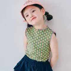 【新作】p.premier イロチ買いしたいバリエーションメロウタンク ダークグリーン 80～120㎝ 子供服 タンクトップ P310026のサムネイル