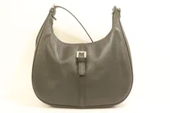 【中古】 Longchamp レディースショルダーバッグ -- レザー ショルダーバッグ Longchamp -- 黒 ブラック 無地