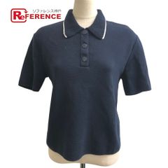 モンクレール　袖ライン　ワッペン　ポロシャツ　ネイビー　サイズM 5S402 MONCLER (モンクレール) 袖ライン ワンポイント 半袖 ポロシャツ