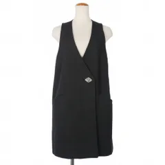 ガニー GANNI Cotton Suiting Vest ロングジレ ベスト ジャケット ノースリーブ 36 黒 ブラック 6639のサムネイル