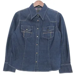 BURBERRY バーバリー ロンドン デニムジャケット ジージャン アウター ノバチェック裏地 ウエスタン  インディゴブルー 13ABR【L】 レディース 【中古】