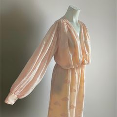 DGXQ1 シルク100% 美品 ロングワンピース サイズL - メルカリ