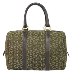 OLD CELINE ボストンバッグ Cマカダム柄 キャメル オールドセリーヌ