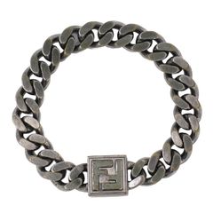 本物 フェンディ FENDI FFロゴ チェーン ブレスレット バングル メタル