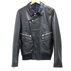 美品 定価50万円☆Dior HOMME 名作 09AW ラムレザー ライダース ジャケット ブルゾン クリス期 中綿 羊革 イタリア製 ディオールオムのサムネイル