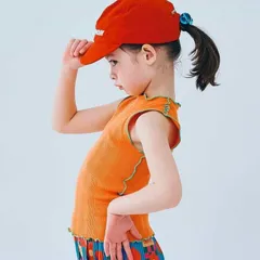 p.premier イロチ買いしたいバリエーションメロウタンク オレンジ 80～120㎝ 子供服 タンクトップ P310026のサムネイル