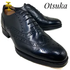 【ほぼ未使用・展示品・皇室御用達・日本製】大塚製靴 オーツカ ウィングチップ 黒 ブラック 25.5cm　革靴 ビジネスシューズ ドレス カジュアル 本革 本皮 メンズのサムネイル