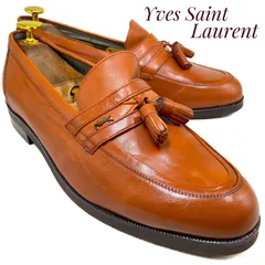 【未使用・展示品】YVES SAINT LAURENT イヴサンローラン レザータッセルローファー YS3025 茶 ブラウン 25cm  EEE　革靴 ビジネスシューズ ドレス カジュアル 本革 本皮 メンズ