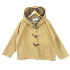 ショコラフィネローブ chocol raffine robe ダッフルコート フード付き L キャメル kz13598