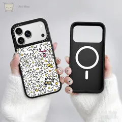 総柄デイジー柄 iPhoneケース 鏡面 CASETiFY MagSafe対応 ミラー大画面窓 耐衝撃 保護ケース ソフトケース iPhone17/iPhone17 Pro/iPhone17 Pro Max/16/15/14/13/12 多機種対応