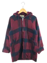 【中古品】 70's WOOL CHECK FULL ZIP HOODIE RED 白タグ 70年代 ウールチェック フルジップ フーディー レッド アウター 【146-250913-rt-10-tag】
